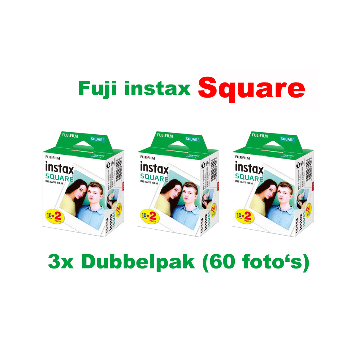 Susteen Universiteit Notitie 5x Fuji Instax Square instant film dubbelpak (100 foto's)
